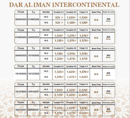 Dar Al Iman Hotel Rate