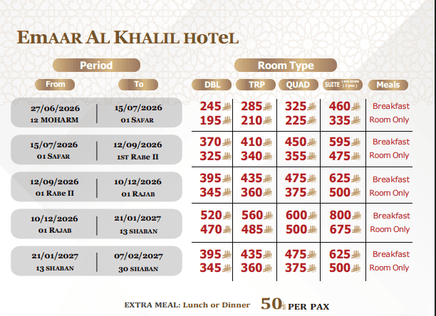 Emaar Al Khalil Hotel Rate